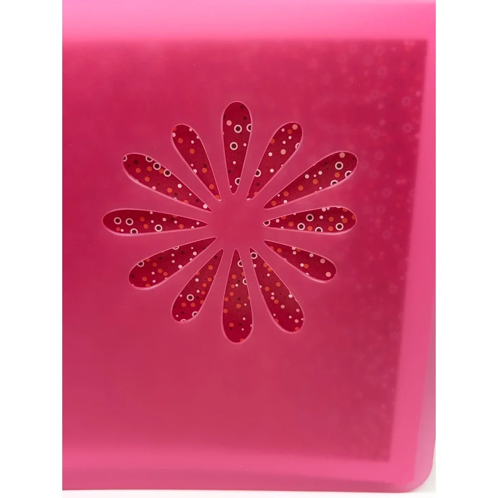 Creative Memories Pink Daisy 8x8 Scrapbook Album Translucent Cover Pink Red